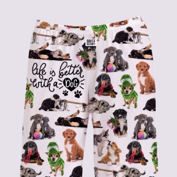 Brief Insanity Life Is Better with A Dog Lounge Pants Pajamas NEW - Picture 2 of 4